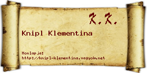 Knipl Klementina névjegykártya